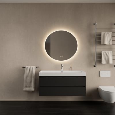 Badkamermeubelset Gliss Design Milan Met Lako Wastafel 100 cm Mat Zwart (Keuze Wastafel)