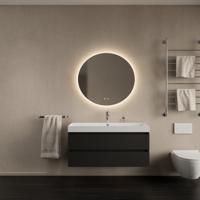 Badkamermeubelset Gliss Design Milan Met Lako Wastafel 100 cm Mat Zwart (Keuze Wastafel) - thumbnail