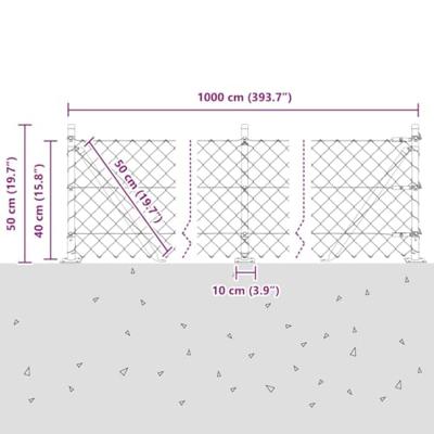 VidaXL Afrasteringspaal zilver 10 x 0,4 m (60 x 60 mm gaas) staal