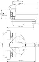 Ideal Standard Ceraflex keukenmengkraan eengreeps muurmodel uitloop 160 mm chroom B1717AA - thumbnail