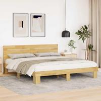 Bedframe hoofdeinde zonder matras 180x200 cm massief hout eiken - thumbnail
