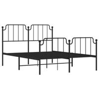 Bedframe met hoofd- en voeteneindemetaal zwart 140x200 cm - thumbnail