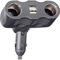 Basetech A13-123 2-voudig Sigarettenaanstekerverdeler Aantal sigarettenaanstekerbussen: 2 x Interfaces: USB: 2 x Stroombelasting (max.): 10 A - thumbnail