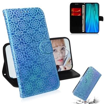 Voor Xiaomi Redmi Note 8 Pro effen kleur kleurrijke magnetische Buckle horizontale Flip PU lederen draagtas met houder & kaartsleuven & portemonnee &