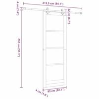 Schuifdeur met Hardware Set ORKDAL Massief Vurenhout - thumbnail