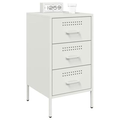 Nachtkastje 36x39x68 cm koudgewalst staal wit Nachtkastje 36x39x68 cm koudgewalst staal wit