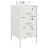 Nachtkastjes 2 st 36x39x68 cm koudgewalst staal wit - thumbnail