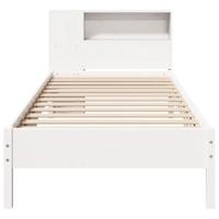 Bed met boekenkast zonder matras grenenhout wit 90x190 cm - thumbnail