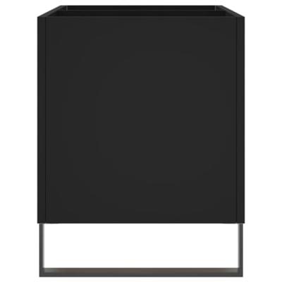 Platenkast 74,5x38x48 cm bewerkt hout zwart - thumbnail