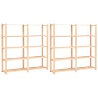 Opbergrekken 5-laags 2 st 170x38x170 cm grenenhout 500 kg - thumbnail