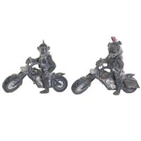 Decoratieve figuren Home ESPRIT Donker grijs Motorrijder 24 x 15 x 29 cm (2 Stuks) - thumbnail