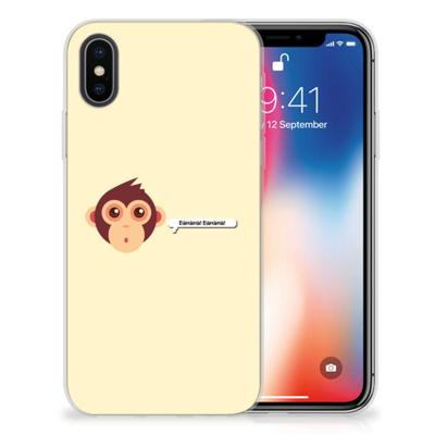 Apple iPhone X | Xs Telefoonhoesje met Naam Monkey Apple iPhone X | Xs Telefoonhoesje met Naam Monkey