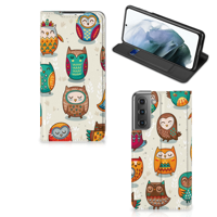 Samsung Galaxy S21 FE | Hoesje maken | Vrolijke Uilen - thumbnail