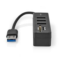 Nedis USB-Hub | USB-A Male | 3x USB A Female | 5-Poorts poort(en) | USB 3.2 Gen 1 | USB Gevoed | 5 Gbps | SD & MicroSD - CCGB61250BK01 - thumbnail
