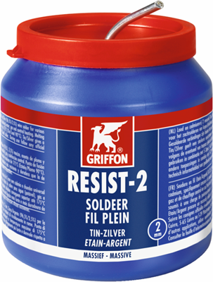 Griffon Resist-2® Draadsoldeer Tin/Zilver 97/3 Massief | Ø 2.0 mm Pot | 500 g - 1236290 Griffon Resist-2® Draadsoldeer Tin/Zilver 97/3 Massief | Ø 2.0 mm Pot | 500 g - 1236290