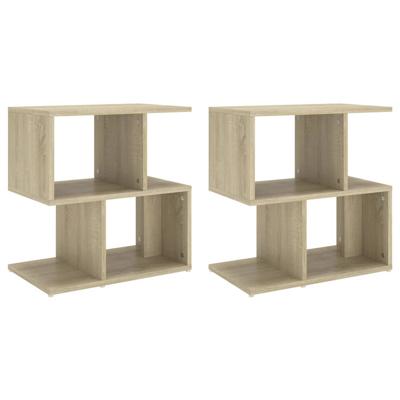 Nachtkastjes 2 st 50x30x51,5 cm spaanplaat sonoma eikenkleurig