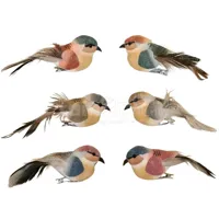 Kerstornament Vogel Clip 12,5cm Assorti 2st - thumbnail