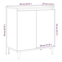 Dressoir 60x35x70 cm bewerkt hout oud houtkleurig - thumbnail