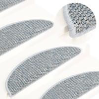 VidaXL Trapmatten zelfklevend 15 st sisal-look 65x21x4 cm blauw - thumbnail