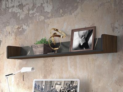 Wandplank PRESTIGIA 120 cm zwart/warmia noten