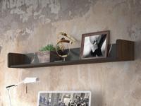 Wandplank PRESTIGIA 120 cm zwart/warmia noten - thumbnail