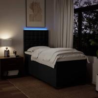 Boxspring met matras stof zwart 140x200 cm - thumbnail
