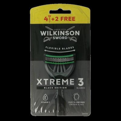 Wilkinson Xtreme III black edition 4+2 stuks 6 Stuks Wilkinson Xtreme III black edition 4+2 stuks 6 Stuks