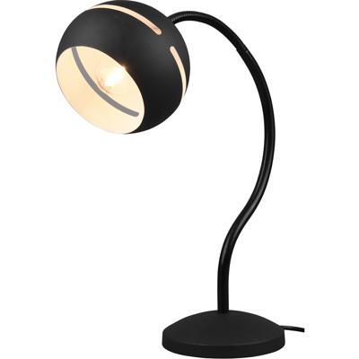 LED Bureaulamp - Trion Flatina - E14 Fitting - Dimbaar - Flexibele Arm - Rond - Mat Zwart - Aluminium