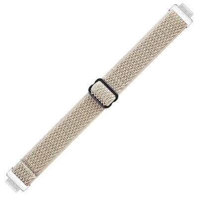 By Qubix - Compatible met Fitbit Inspire 2 Elastische solo loop nylon bandje - Beige - Compatible fitbit bandje