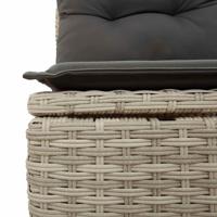 6-delige Loungeset met kussens poly rattan lichtgrijs - thumbnail