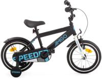 AMIGO Speeder 14 Inch Jongens Terugtraprem Zwart/Blauw - thumbnail