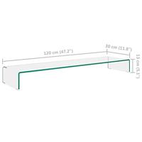 TV-meubel/monitorverhoger transparant 120x30x13 cm glas - thumbnail