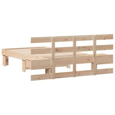 Bedframe met lade met hoofdeinde Bruin 100 x 200 cm Massief grenenhout Bedframe met lade met hoofdeinde Bruin 100 x 200 cm Massief grenenhout