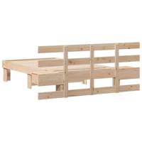 Bedframe met lade met hoofdeinde Bruin 75 x 190 cm Massief grenenhout - thumbnail