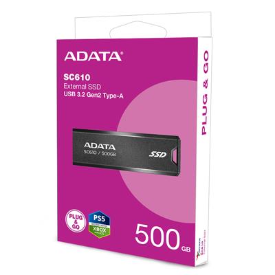 Externe Harde Schijf Adata SC610-500G-CBK SSD 500 GB SSD - thumbnail