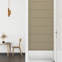 VidaXL Wandpanelen 12 st 3,24 m² 90x30 cm kunstleer cappuccinokleurig - thumbnail