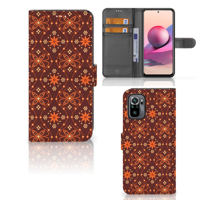 Xiaomi Redmi Note 10S | 10 4G | Poco M5s | Telefoon Hoesje | Batik Brown | Portemonnee hoesje - thumbnail