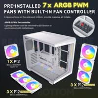 Antec C5 ARGB Midi-tower PC-behuizing Wit Zijvenster, Stoffilter, 4 voorgeïnstalleerde LED-ventilators - thumbnail