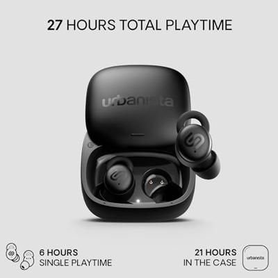 Urbanista Porto Mini-slaaphoofdtelefoon, slaapoordopjes, ruisonderdrukkende oortelefoon voor zijslapers, 27 uur afspelen, verstelbare slaaptimer, comfortabel plat ontwerp, Bluetooth 5.4, 3 EQ-modi