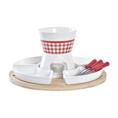 Fondue DKD Home Decor Rood 26,5 x 26,5 x 1,5 cm (10 pcs) Fondue DKD Home Decor Rood 26,5 x 26,5 x 1,5 cm (10 pcs)