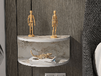 Zwevend nachtkastje CIAO wit marmer - thumbnail