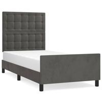 Bedframe zonder matras 90x200 cm fluweel donkergrijs - thumbnail