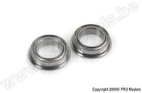 Kogellager Chrome, Metalen dichting , 2X5X2,3 Flanged - MF682ZZ, (2 st) - thumbnail