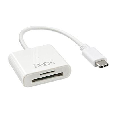 Lindy 43185 USB 3.0 (3.1 Gen 1) Type-C Wit geheugenkaartlezer
