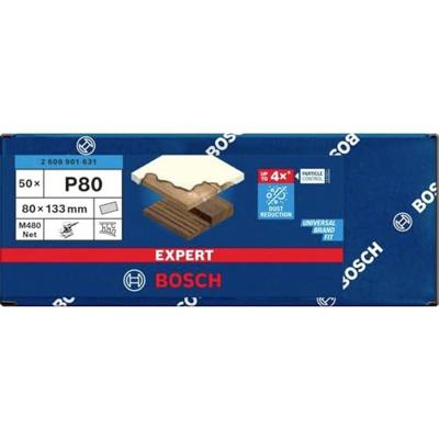 Bosch Accessoires EXPERT M480 Schuurnet 80 x 133 mm, K 80, 50-delig - 2608901631