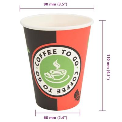 VidaXL Papieren koffiekopjes 1000 st 12oz 300 ml rood en zwart