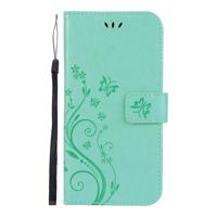 Shop4 - Huawei Y6 2019 Hoesje - Wallet Case Vlinder Patroon Mint Groen - thumbnail