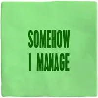 Plenty Gifts tegeltje keramiek somehow i manage 10x10cm groen - thumbnail