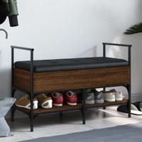 Schoenenbank 85,5x42x57,5 cm bewerkt hout bruin eikenkleur - thumbnail