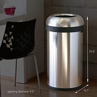 Simplehuman Afvalemmer Bullet Open 60 liter (zilver) - thumbnail